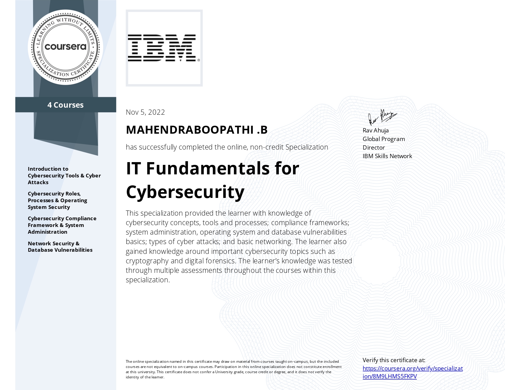 certificate
